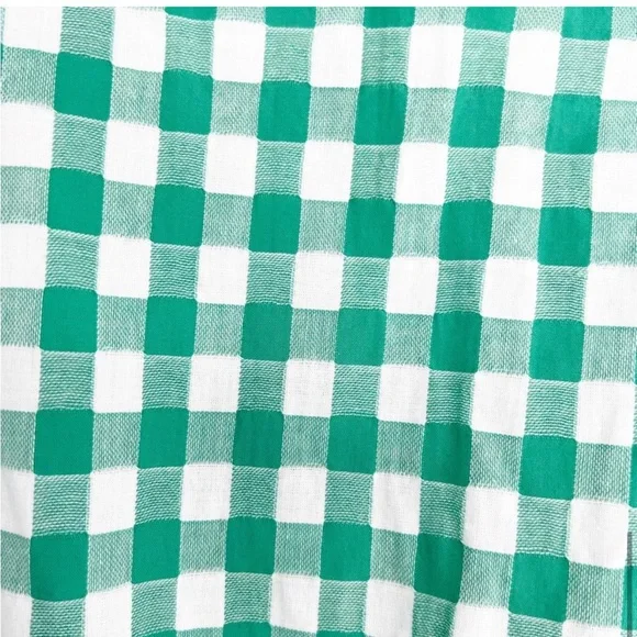Anthropologie - Green Gingham Blouse - Size 6 - Picture 9 of 15